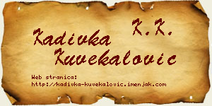 Kadivka Kuvekalović vizit kartica